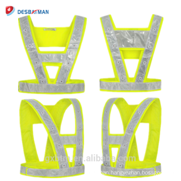 EN471 High Visibility Workwear Waistcoat Fluorescent Yellow Hi Vis Reflective Safety Vest With Led Light